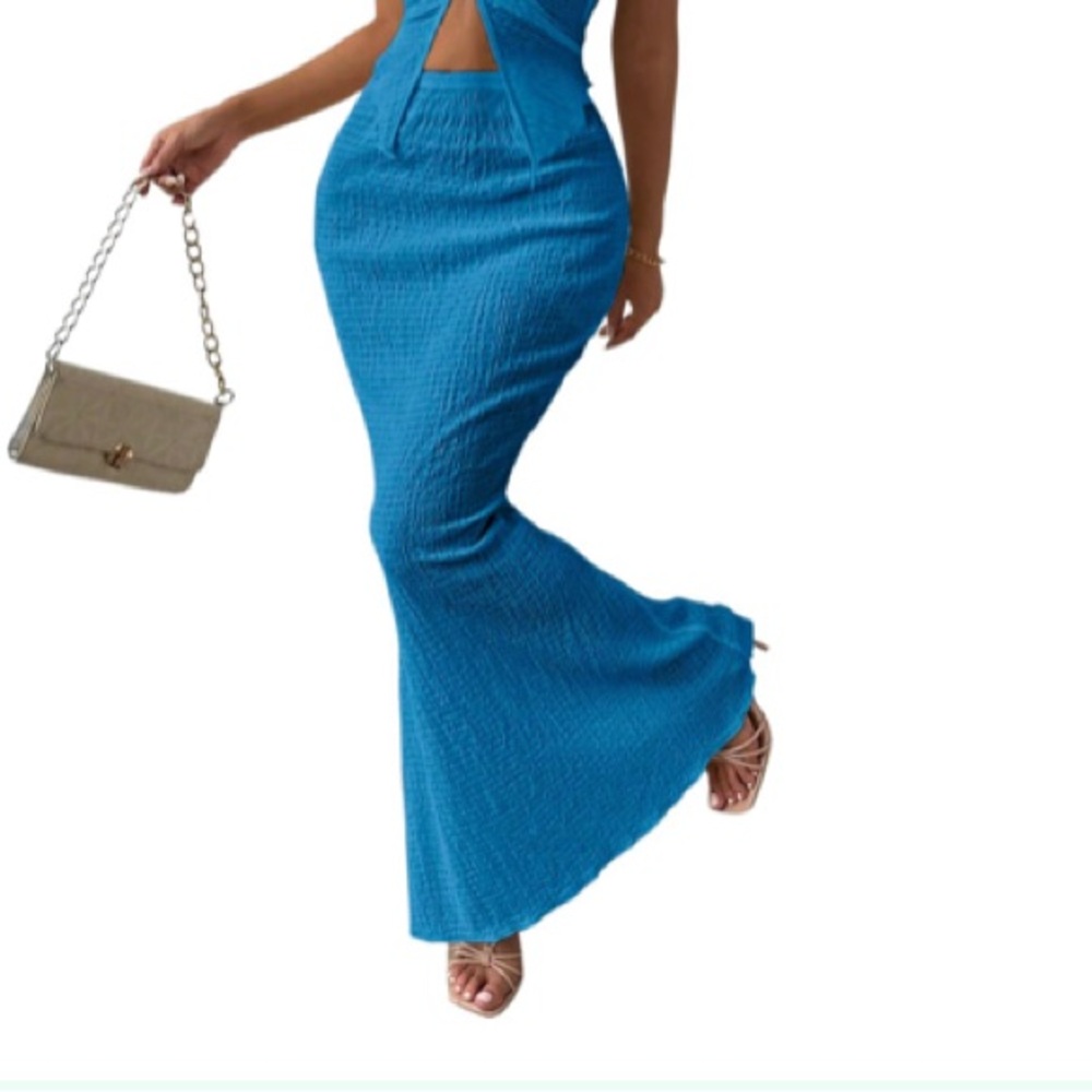 Chic Blue Maxi Skirt